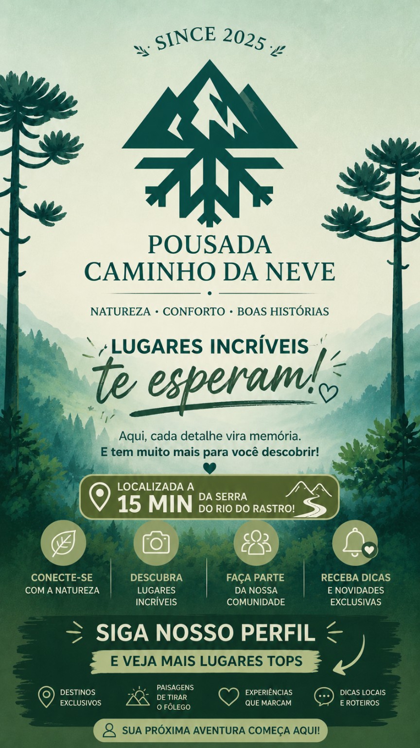 Pousada Caminho da Neve — Natureza, conforto e boas histórias, a 15 min da Serra do Rio do Rastro